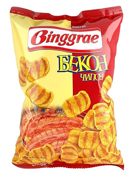 Чипсы Бингрэ Бекон 40гр 1*24